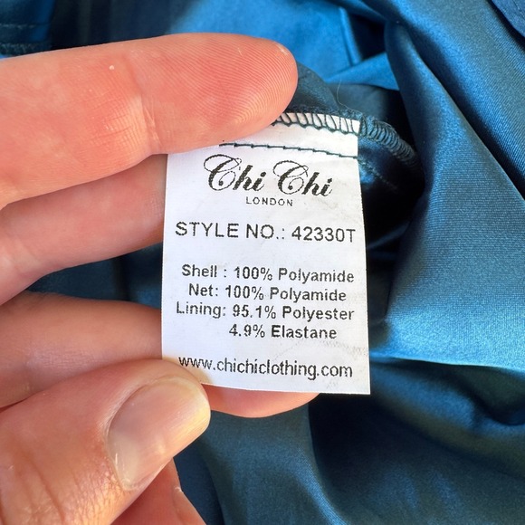 Chi Chi London Reign or Shine Lace Dress Teal Blue 4 Party Cocktail‎ Prom Glam - Picture 6 of 14